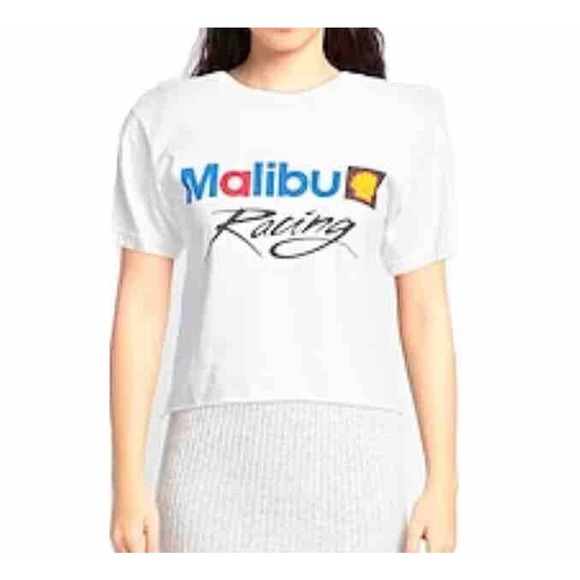 Local‎ Authority Crop T Shirts Malibu Racing Womens Size Small White - Picture 1 of 9